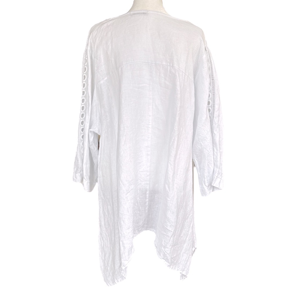 Valentina Naldi Linen and Eyelet Tunic White 2X - Picture 2 of 6